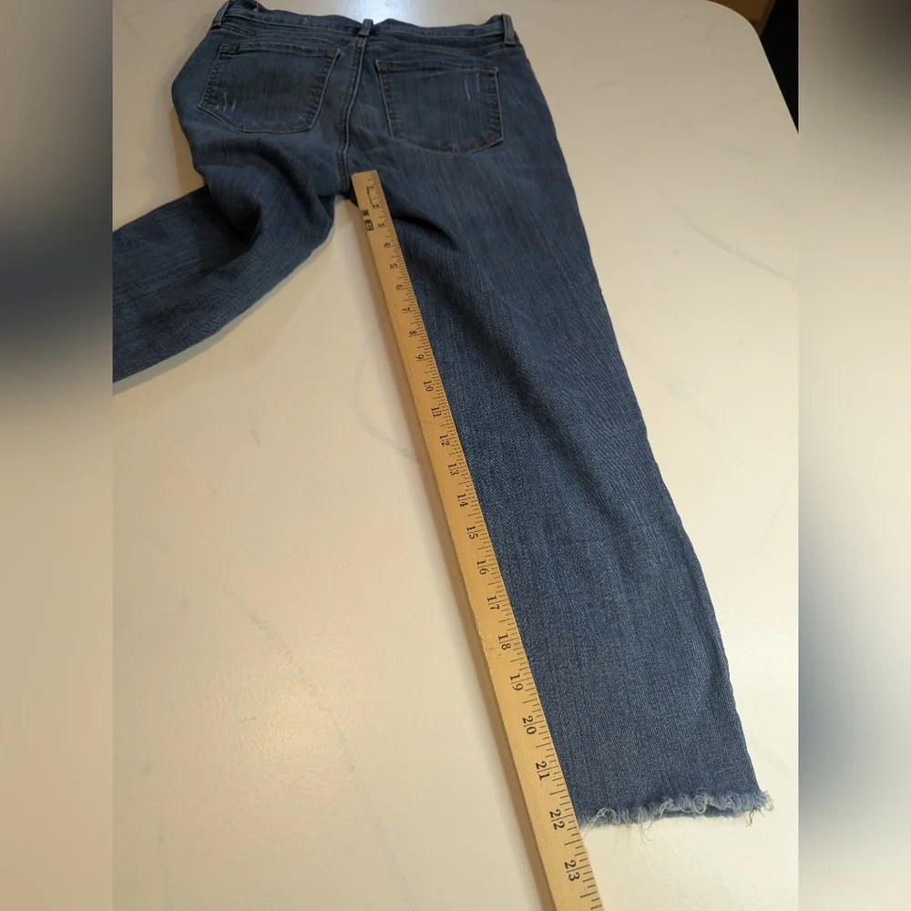 Ann Taylor LOFT Women's Modern Skinny Ankle Blue Jeans Raw Hem Size 4 / 27 - Picture 3 of 10
